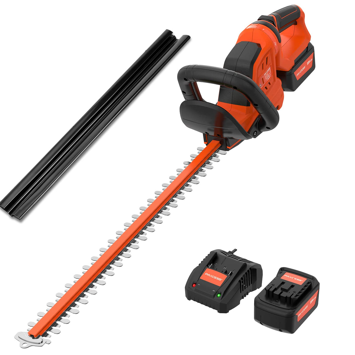 PAXCESS front view showing trimmer and packaging, easy-start benefit