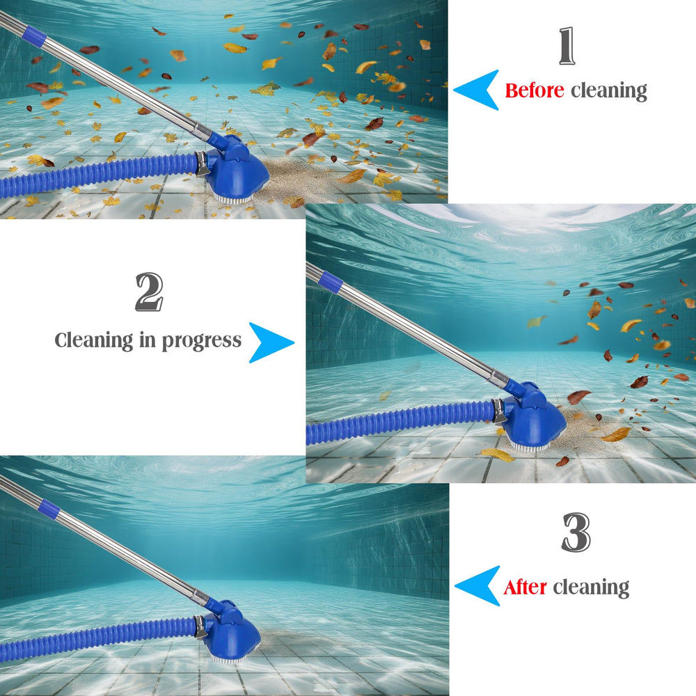 PAXISCH vacuum in pool being used showing efficient debris removal benefit