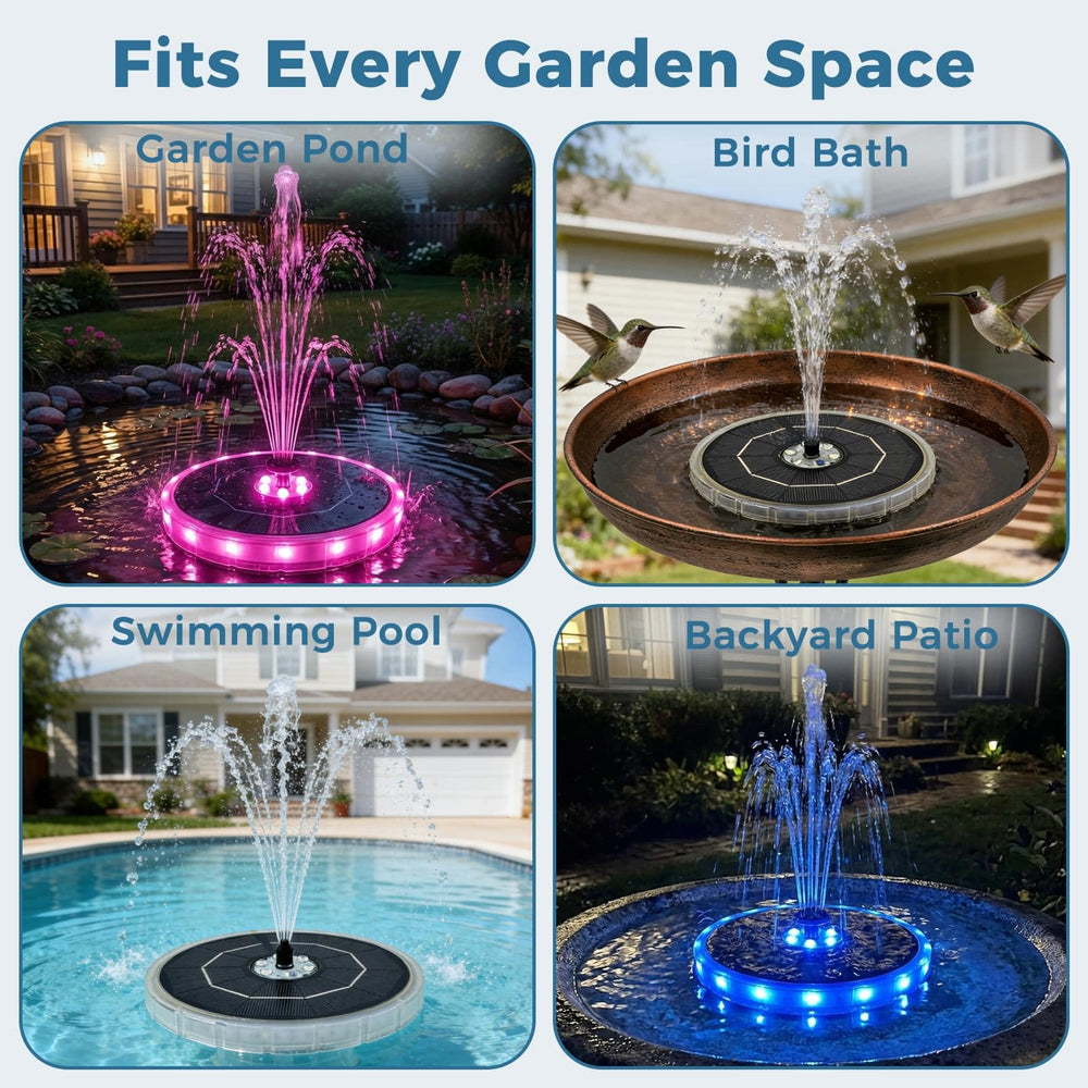 Paxverra floating in bird bath attracting birds and adding motion