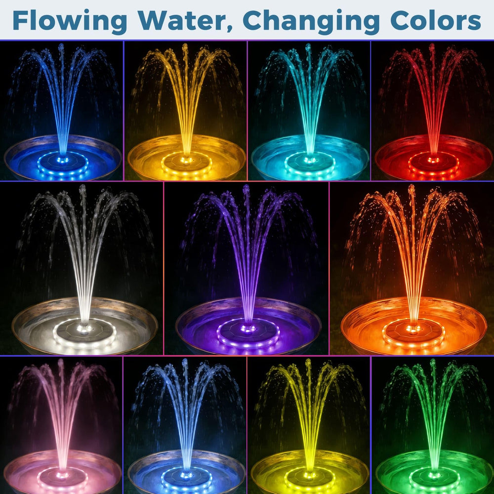 Paxverra color-changing LEDs lit at dusk creating ambient outdoor lighting
