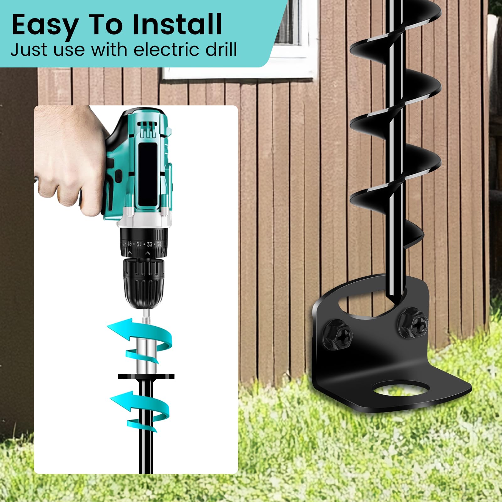 payivsve anchor being driven with drill adaptor, quick installation benefit