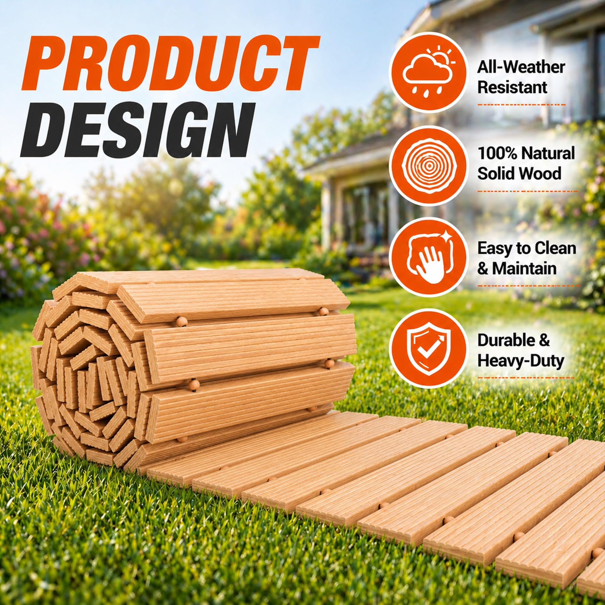 pbugac closeup of solid wood slats highlighting durable construction benefit