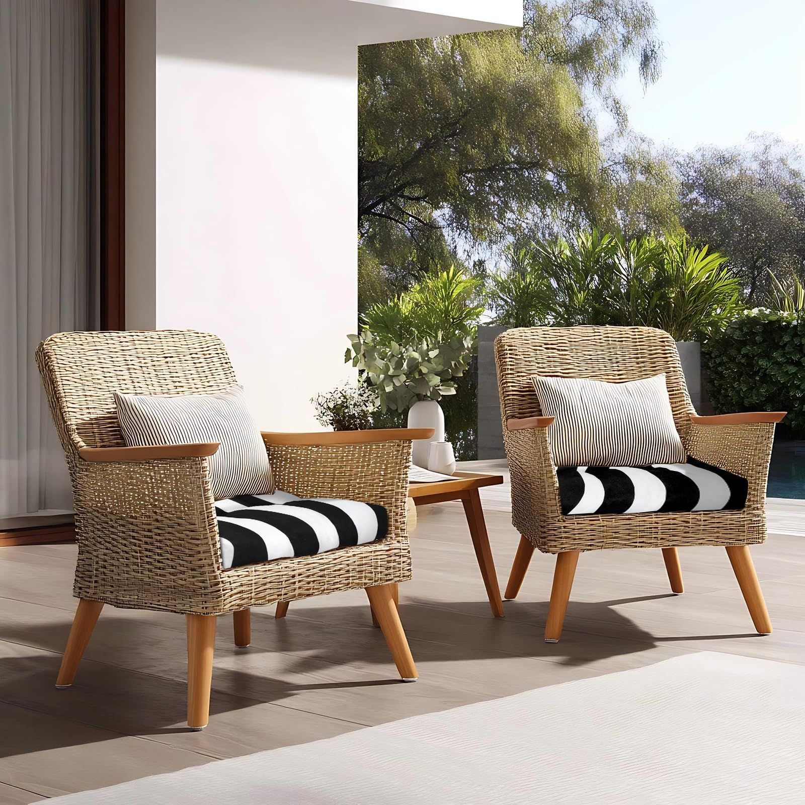 Pcinfuns cushions on patio table set creating a comfortable outdoor scene