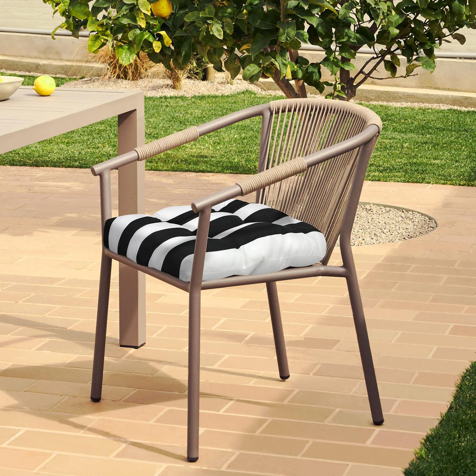 Pcinfuns cushion beside ruler showing accurate 19x19x5 inch dimensions