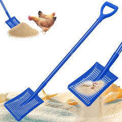 pdpdoc front view blue sifter shovel showing full length and head for easy identification and reach