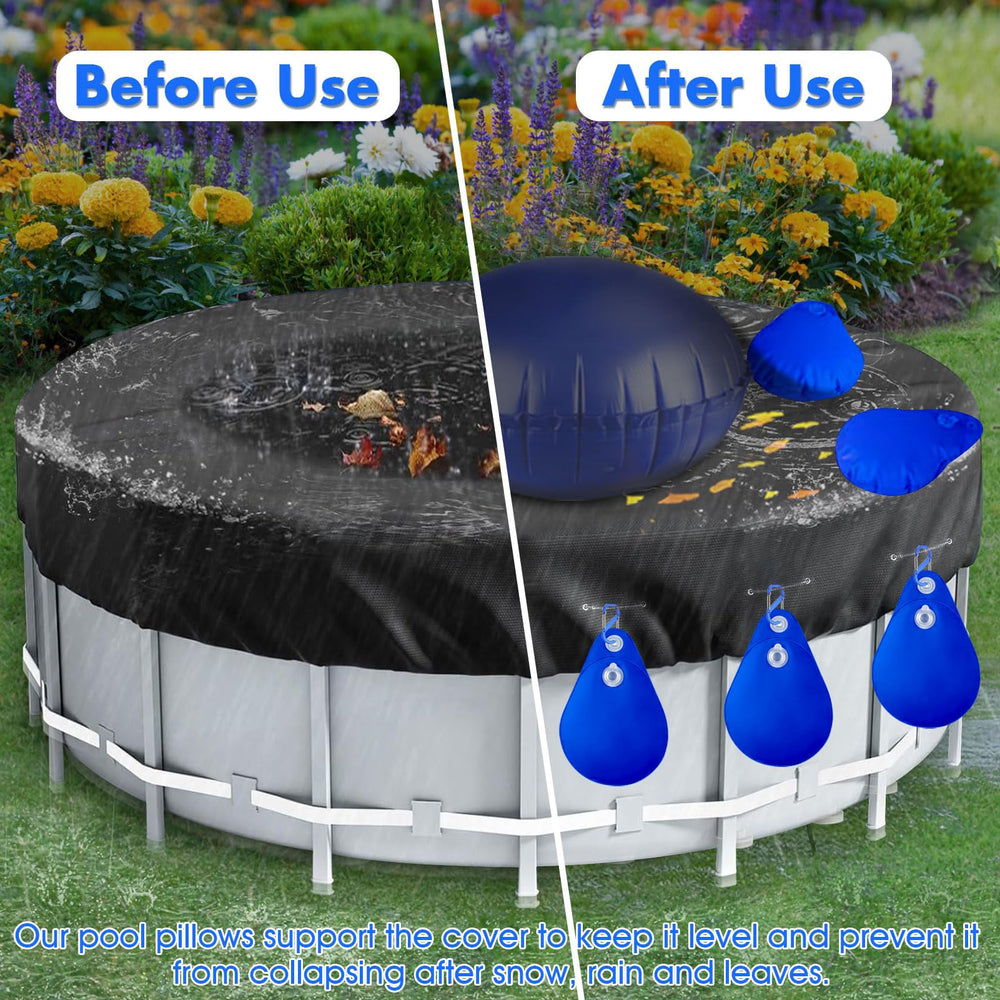 pdpdoc pillow installed under cover in pool reducing ice pressure