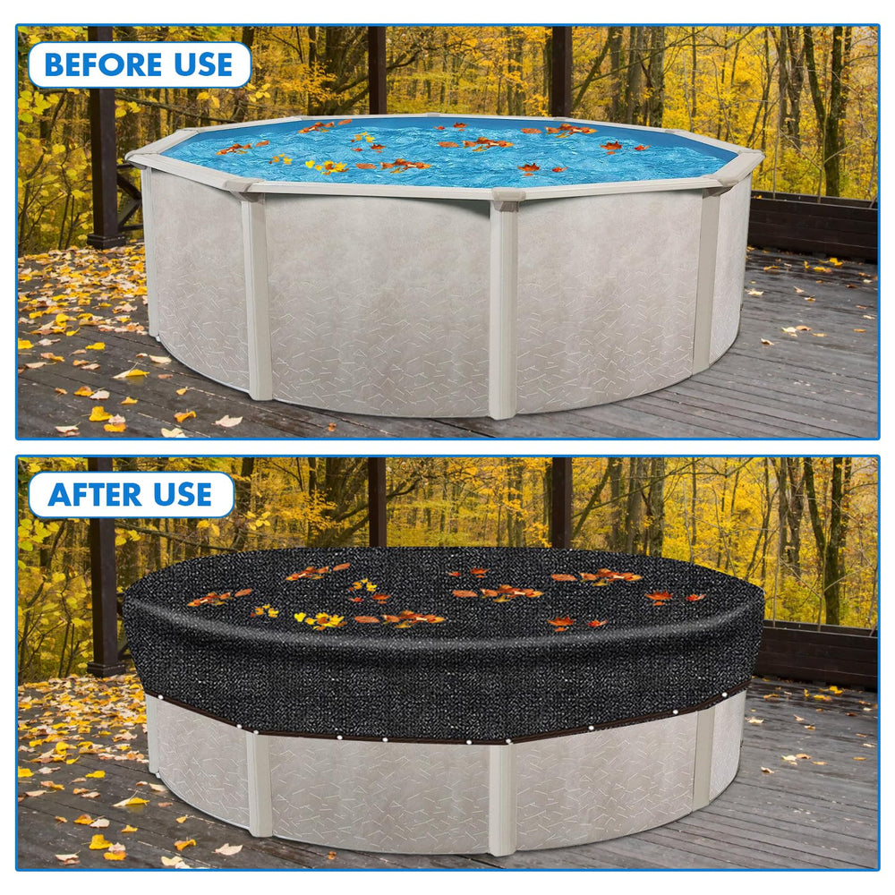 pdpdoc installed on an 18 ft above-ground pool showing full coverage benefit