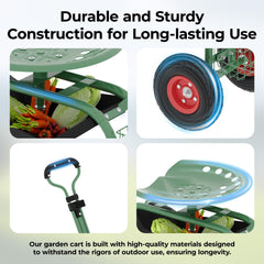 PeacefulHues treaded 10-inch inflatable tire showing traction on turf