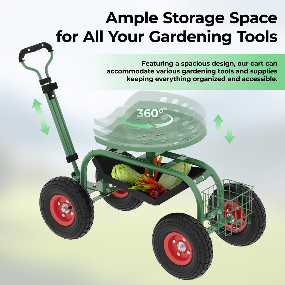 PeacefulHues metal tool basket with gardening tools for organized access