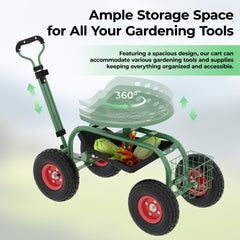 PeacefulHues metal tool basket with gardening tools for organized access