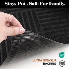 PEADEEAS low-profile runner under door showing smooth clearance