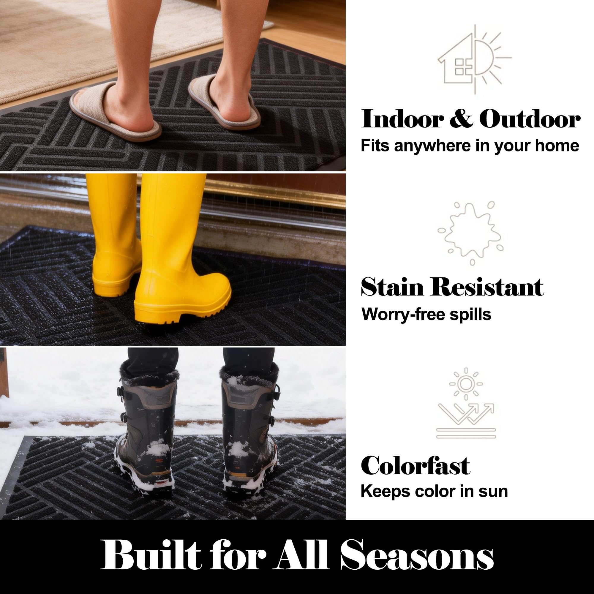 PEADEEAS outdoor patio mat handling wet weather and shedding water