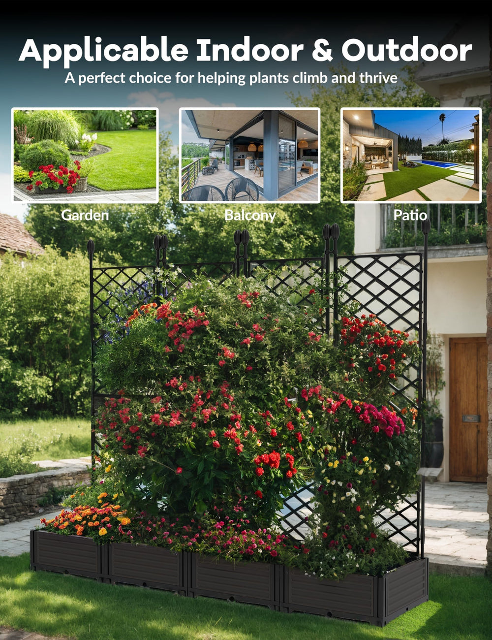 PeakPursuit balcony lifestyle styling with flowers and vines to enhance outdoor space