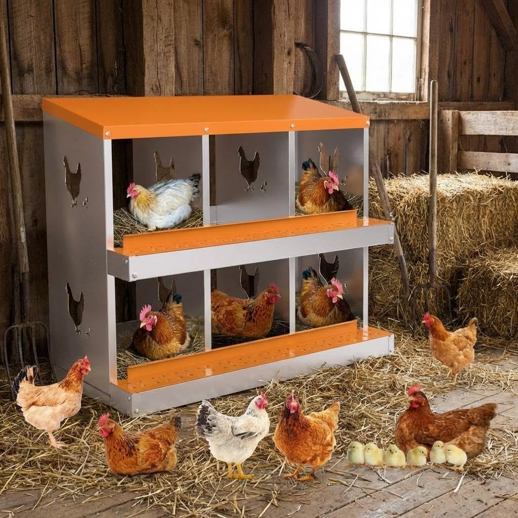 PeakPursuit front view of 6-compartment nesting box showing organized egg access and durability
