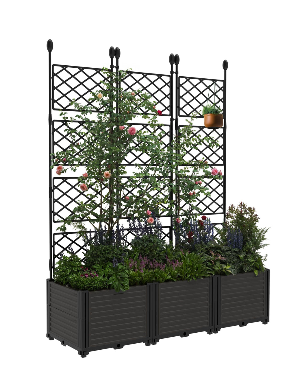PeakPursuit front view of assembled planter showing vertical garden and privacy benefit