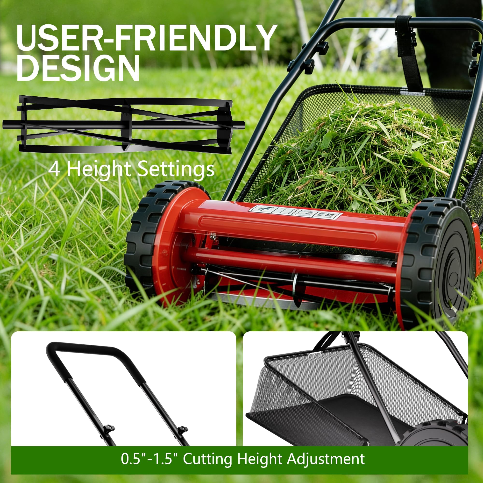 PeakPursuit 6.7-gallon grass catcher attached for cleaner lawns with less cleanup