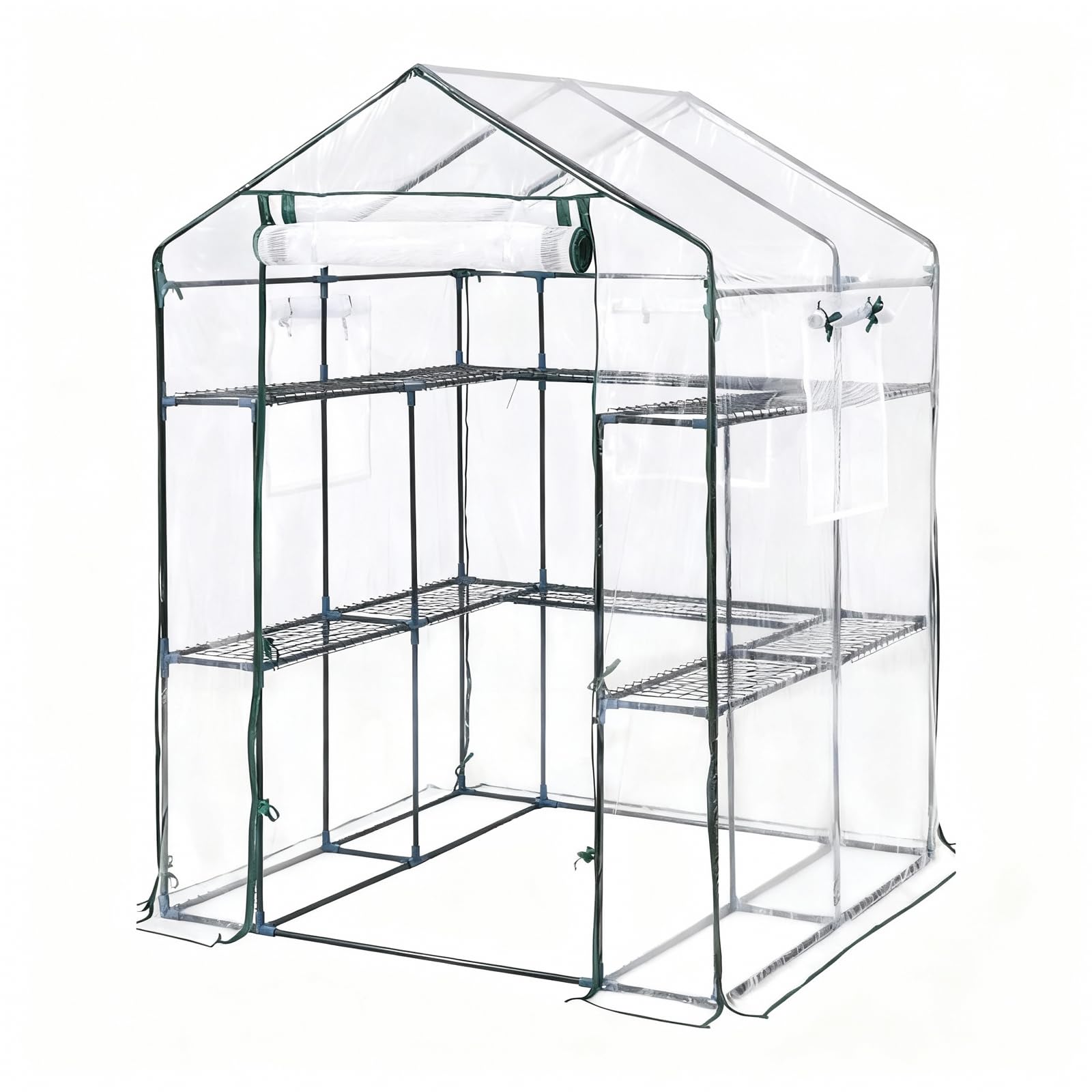 PeakPursuit greenhouse on a patio with plants showing compact, portable gardening benefit