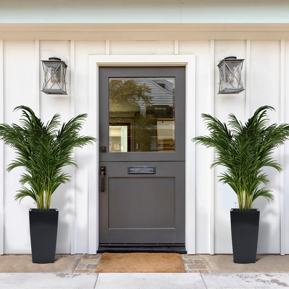 PeakPursuit planter with potted fern on porch creating low-maintenance greenery and ambiance