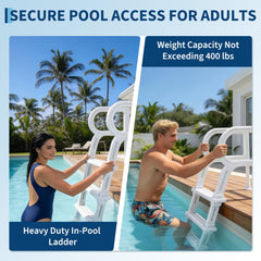 PeakPursuit side angle installed at pool edge illustrating safe 75° incline