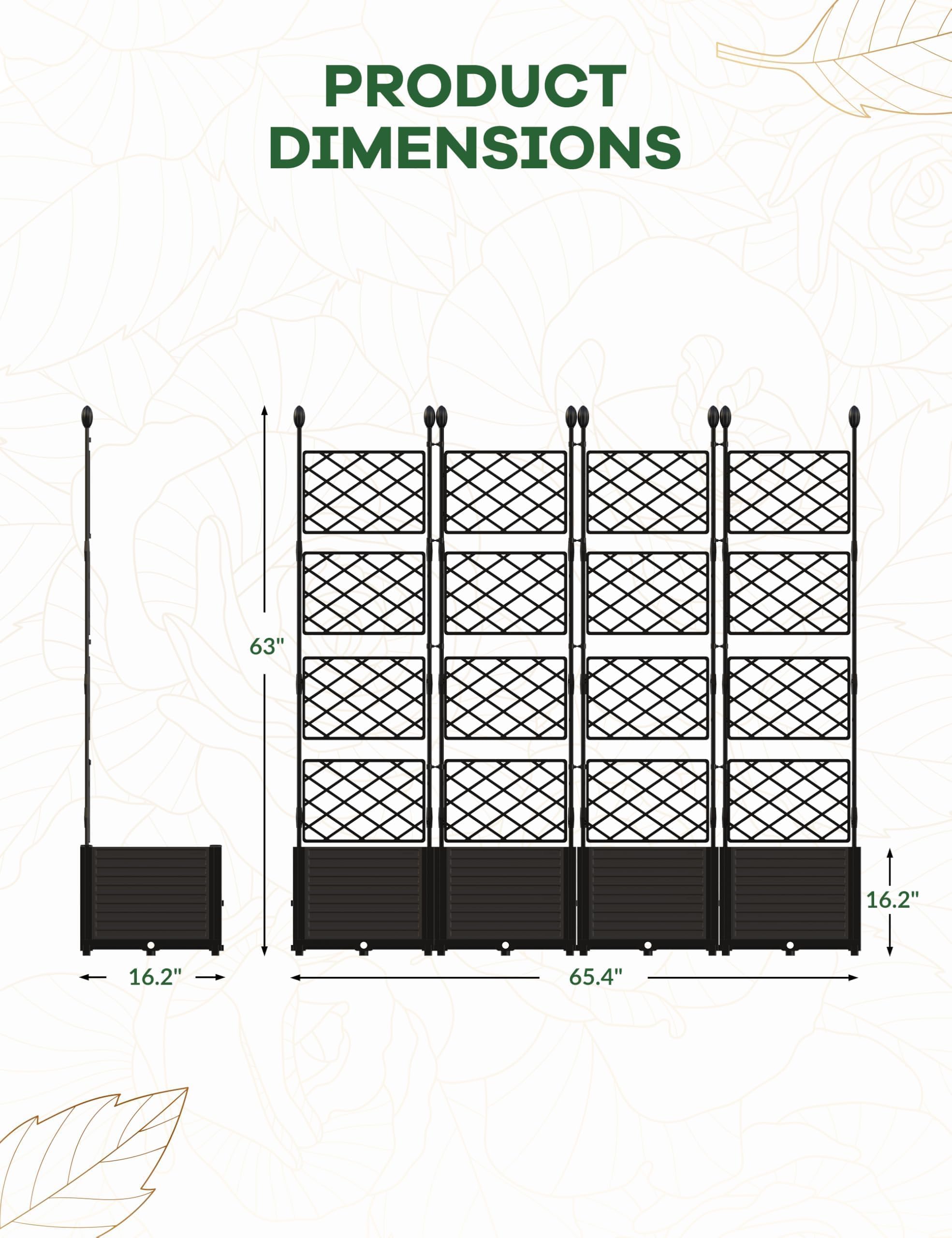 PeakPursuit trellis close-up highlighting sturdy metal grid and plant support