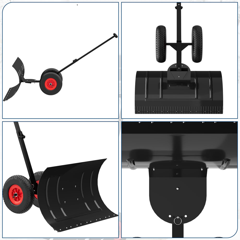 PeakPursuit two 10-inch textured rubber wheels giving traction and steady pushing across icy surfaces
