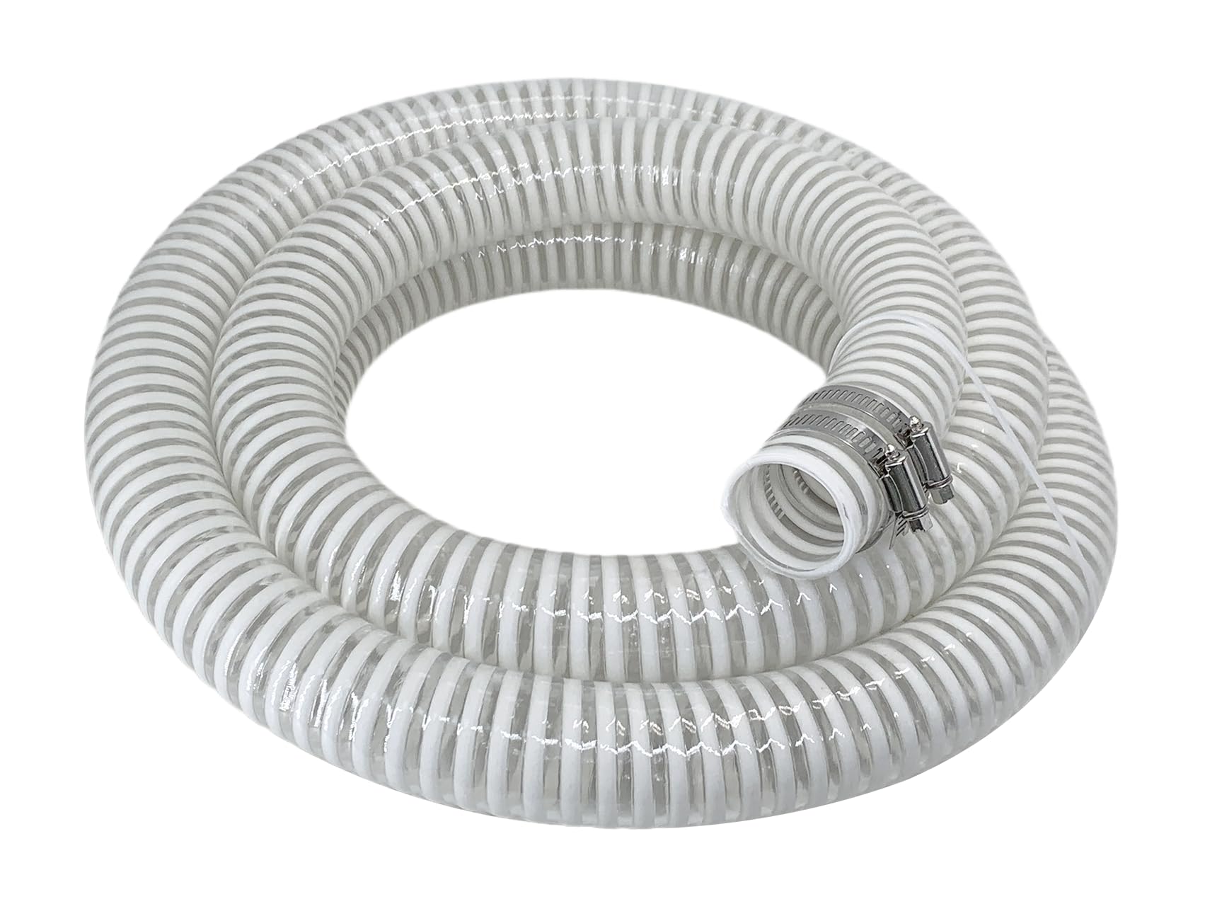 PEISONGFEI front view packaged hose showing included clamps and full length benefit