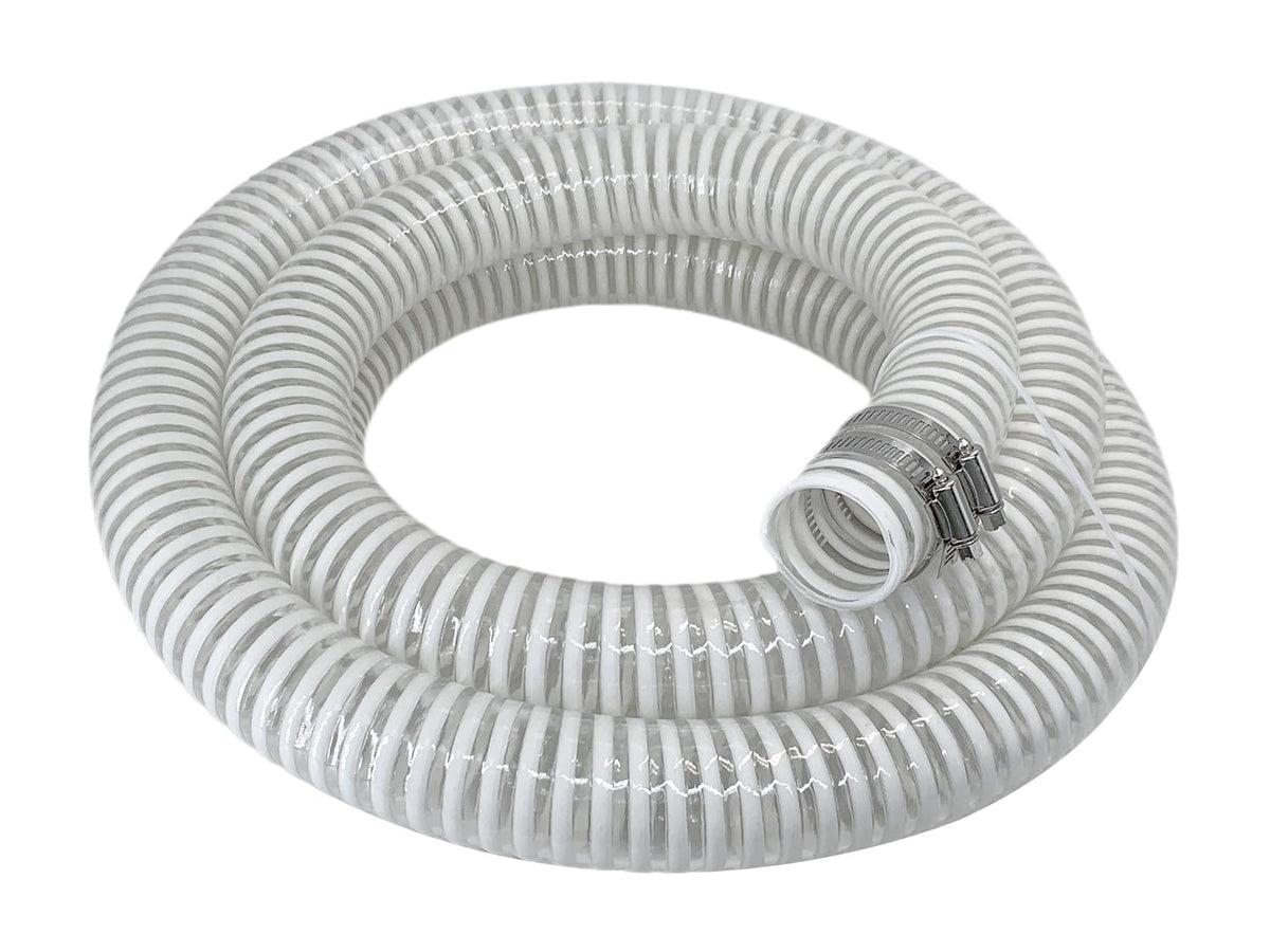 PEISONGFEI front view packaged hose showing included clamps and full length benefit