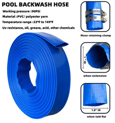 PEISONGFEI hose connected to pool pump demonstrating secure discharge performance