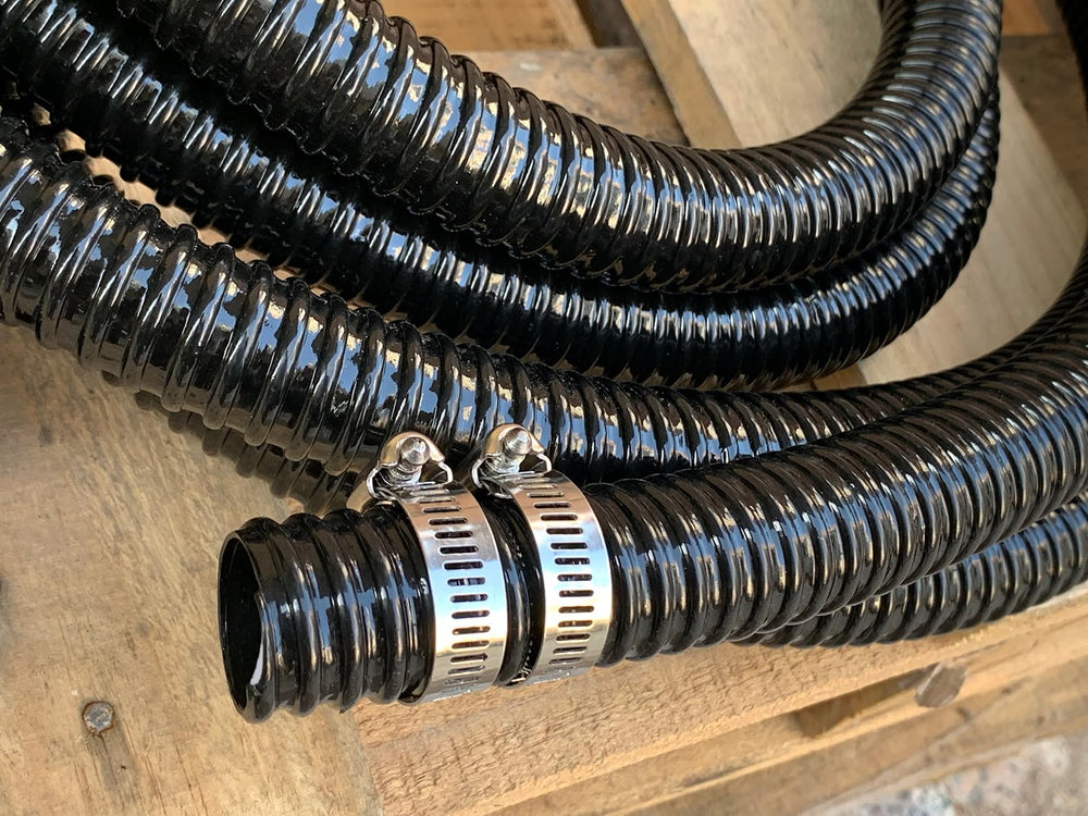 PEISONGFEI hose laid out with measuring tape showing 20ft scale for planning