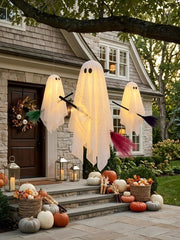 PEJOURI small ghost lit by warm LEDs demonstrating night visibility and cozy glow