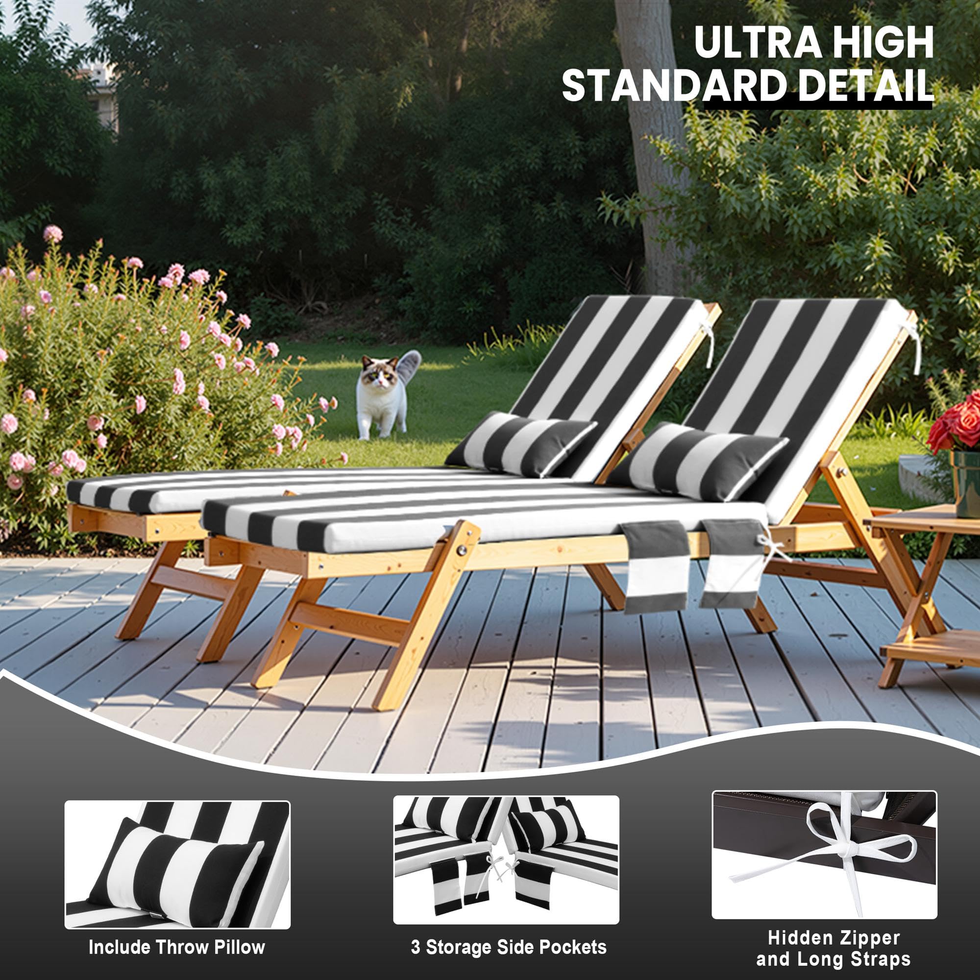 Pellebant cushion on outdoor chaise in patio setting, enhances relaxation space