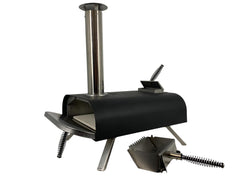 Pellethead front packaging showing compact portable oven and benefits