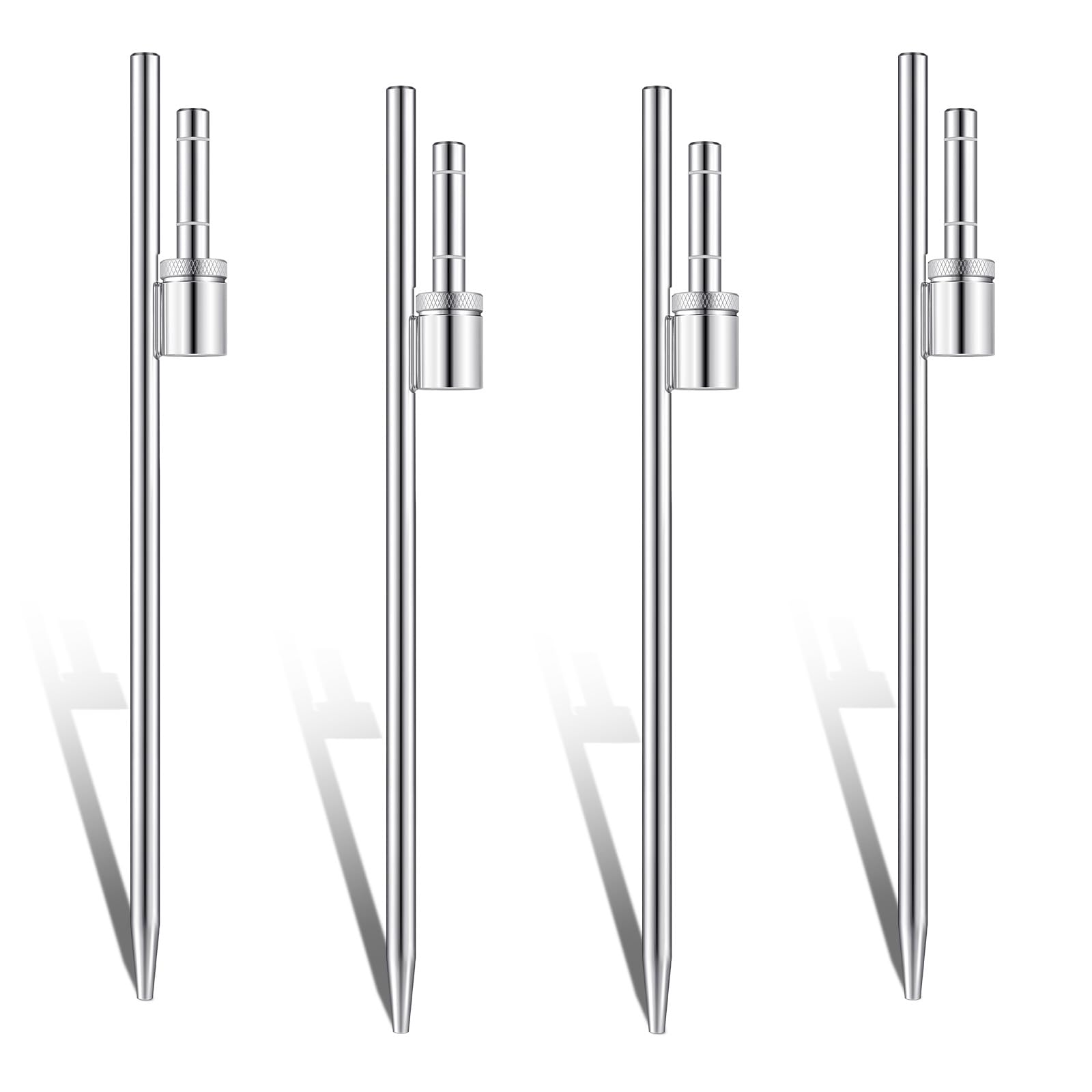 Pelopy ground spike front view showing four stakes and stable support