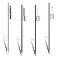 Pelopy ground spike front view showing four stakes and stable support