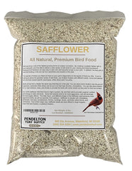 Pendelton Turf Supply front of 8 lb resealable safflower bag showing branding and benefits