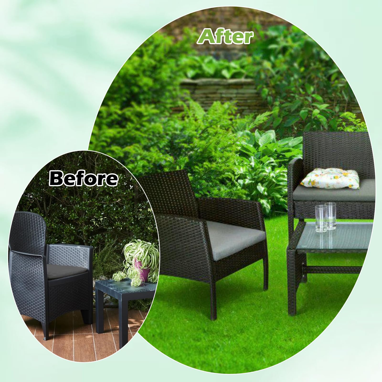 PENFHF balcony setup with turf creating a tidy, green outdoor lounge