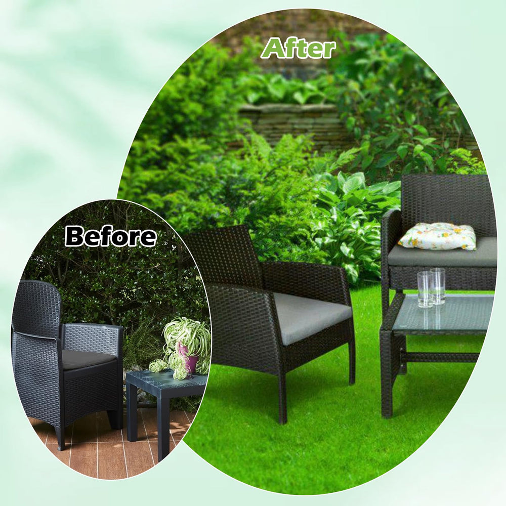 PENFHF balcony setup with turf creating a tidy, green outdoor lounge