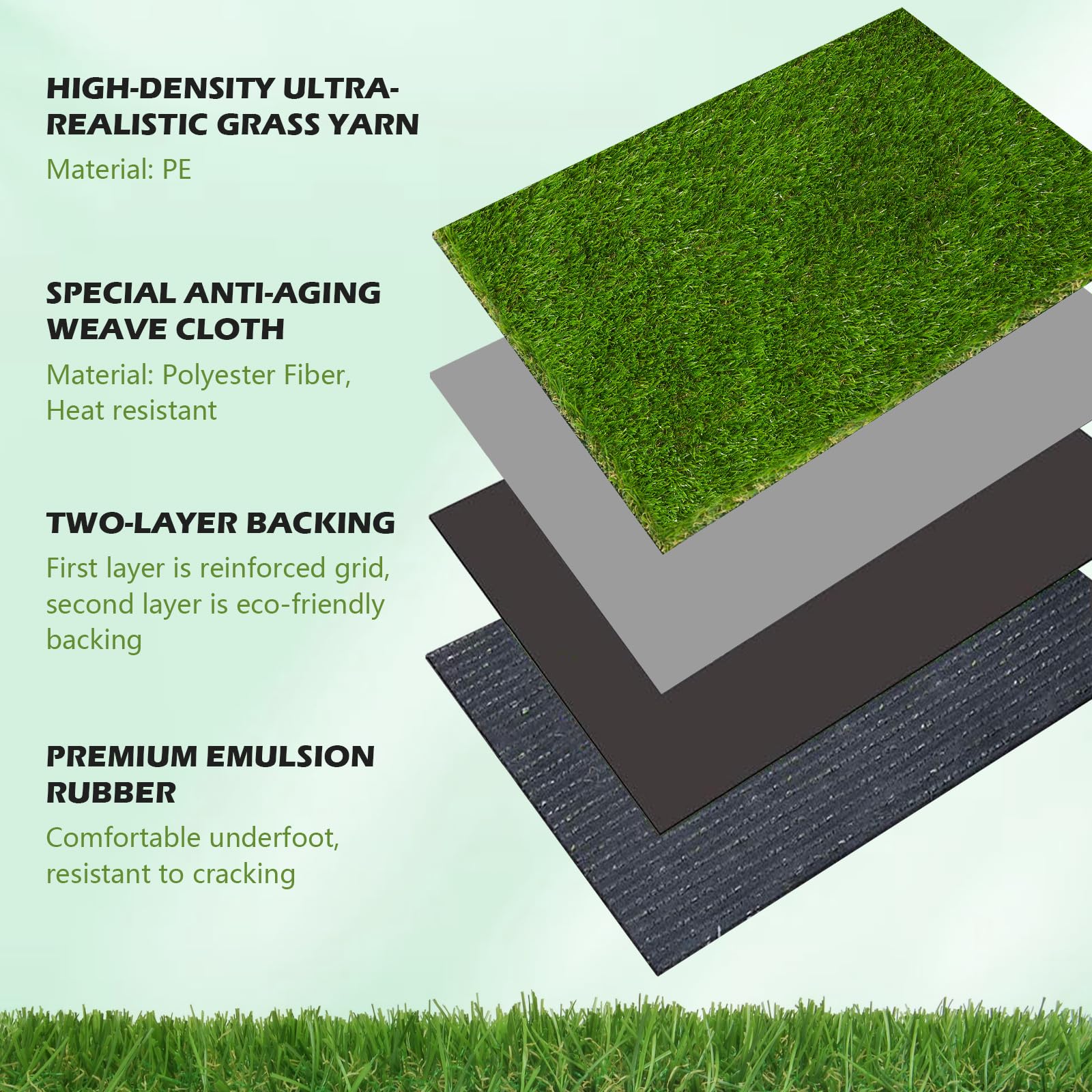 PENFHF turf beside ruler for scale showing accurate 4x6 ft size