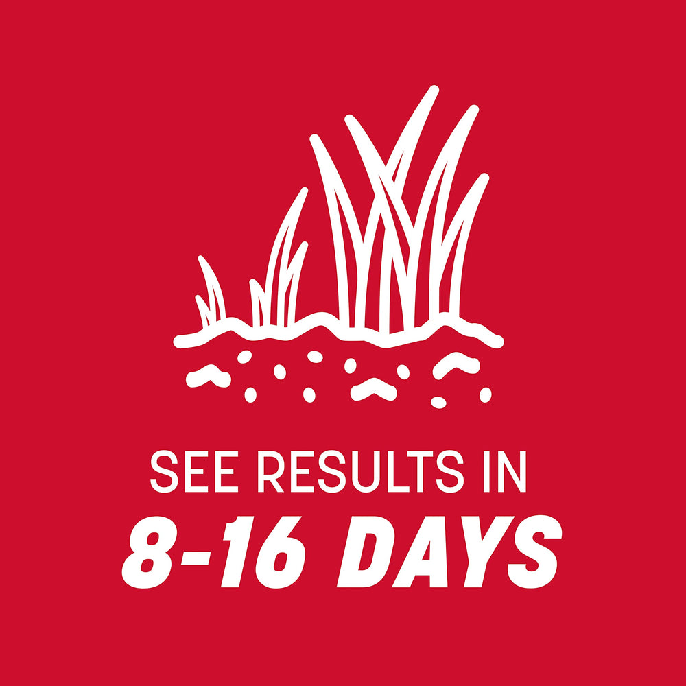 product label close-up on Pennington bag listing features and planting guidance benefit