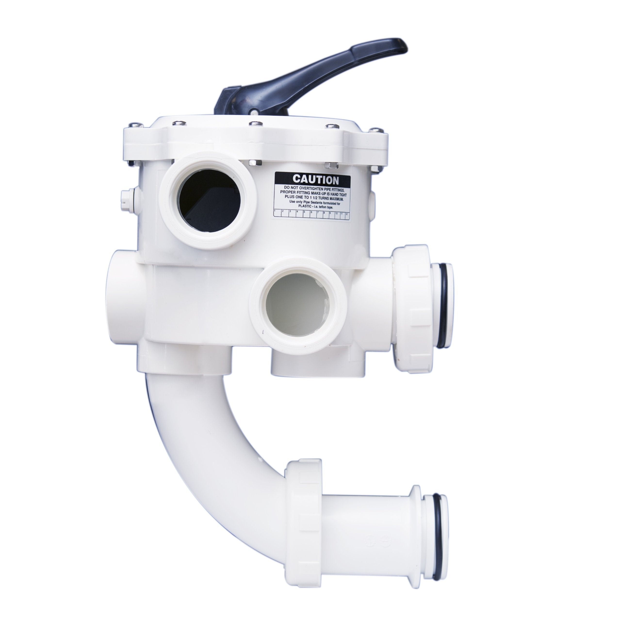 Pentair valve front view showing threaded 2-inch ports and durable PVC construction