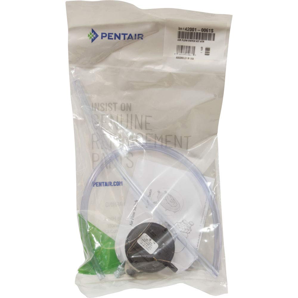 Pentair air flow switch packaging label showing part number 42001-0061S for easy identification