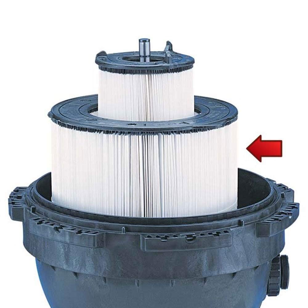 Pentair cartridges installed in filter housing demonstrating correct placement and restored filtration performance