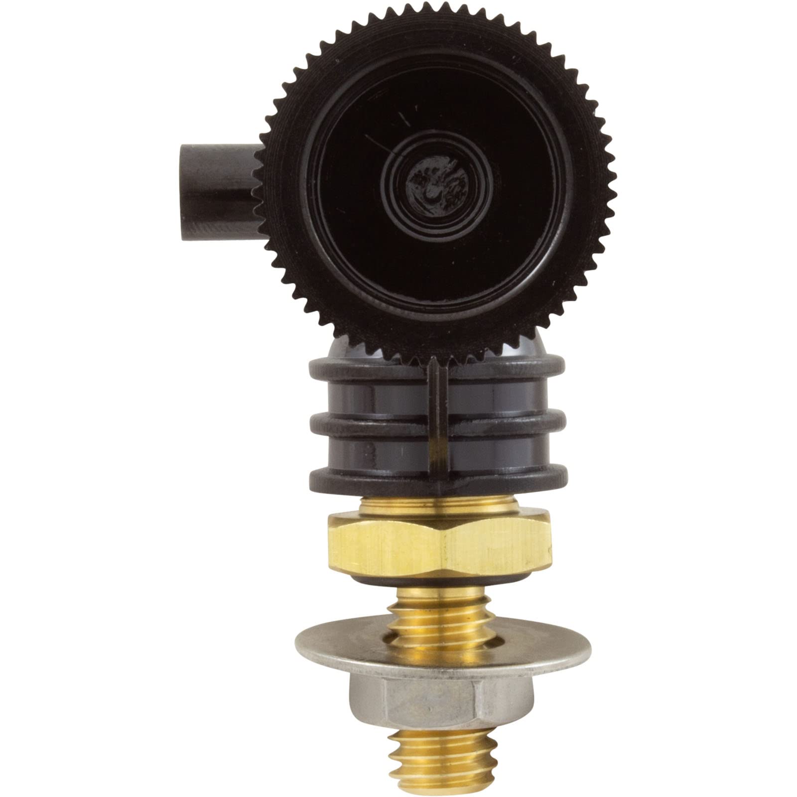 Pentair fitting held in hand showing compact size and simple DIY installation