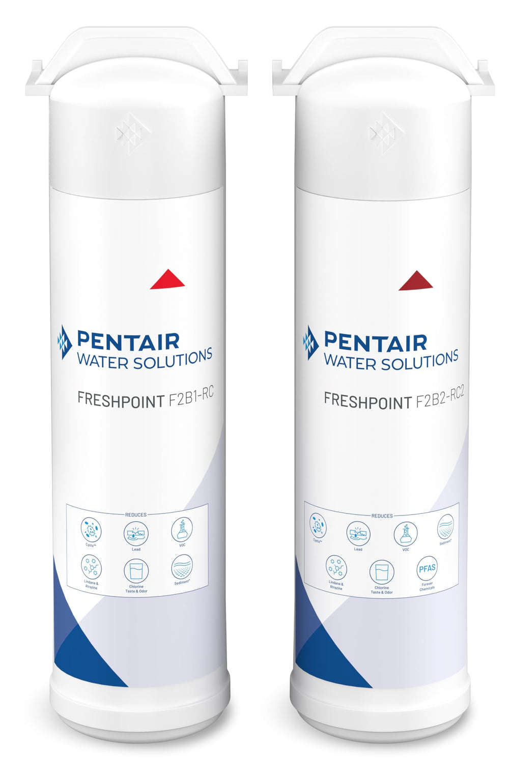 Pentair FreshPoint front view showing cartridges and quick click-in benefit