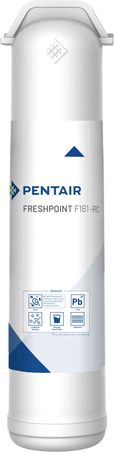 Pentair FreshPoint cartridge front view showing click-in design and easy maintenance