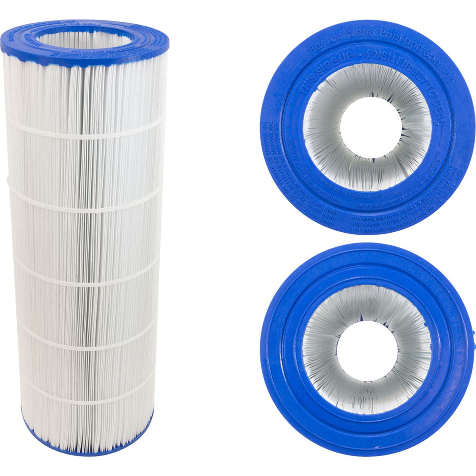 Pentair cartridge front view showing clean pleats and OEM fit for reliable filtration