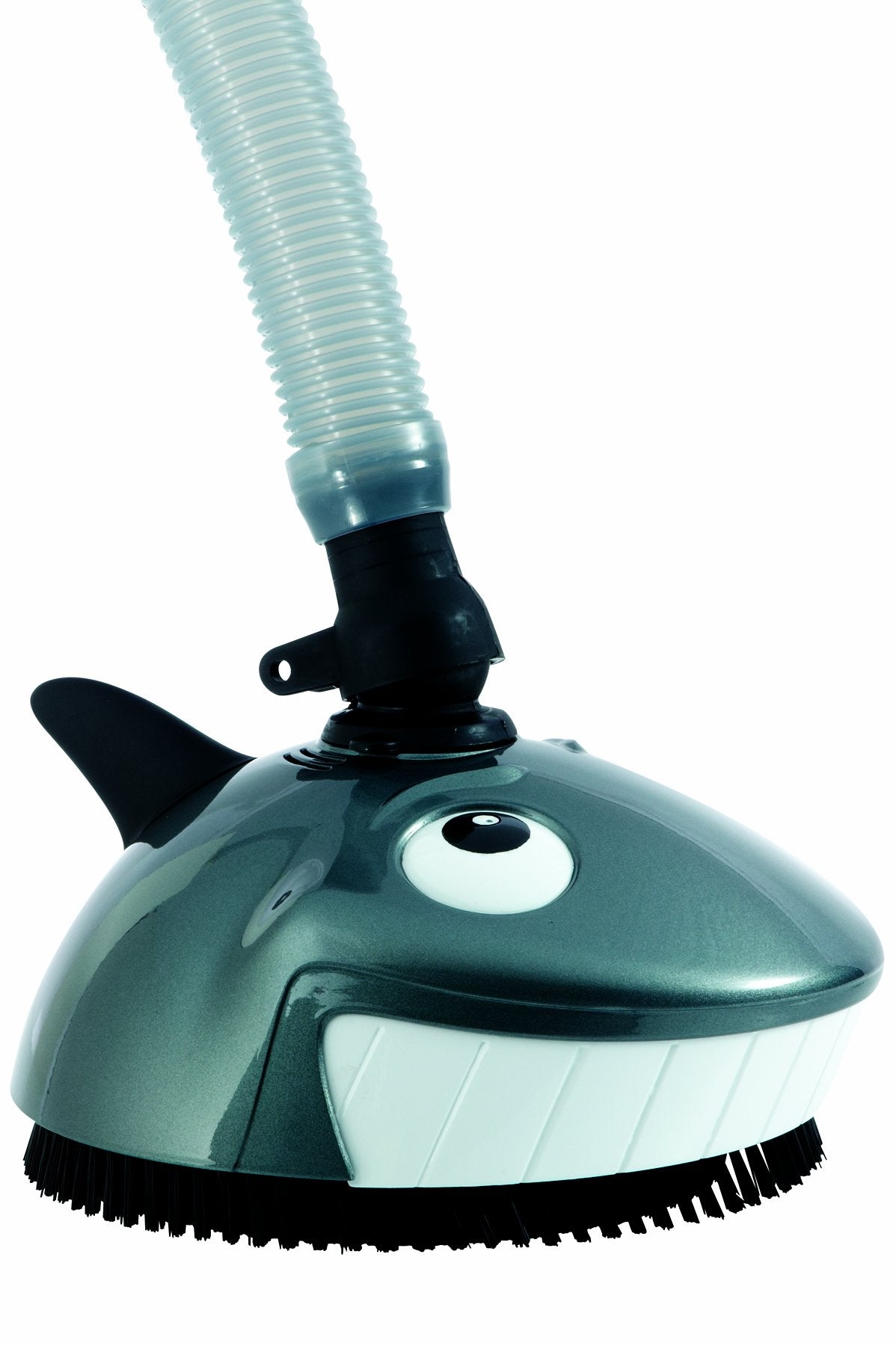 Pentair 'Lil Shark' front view showing housing and hose connection for quick setup