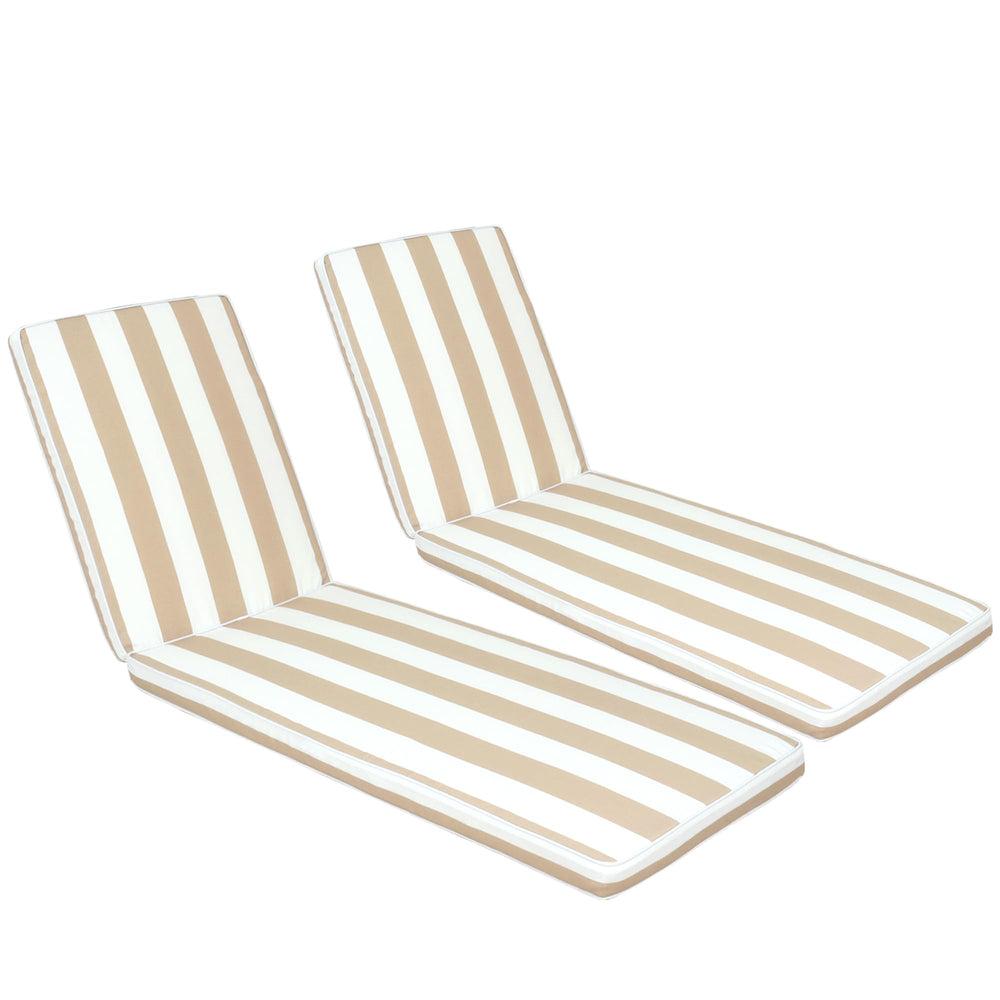 PERFECT GARDEN front view of striped chaise cushion showing clean design and comfort