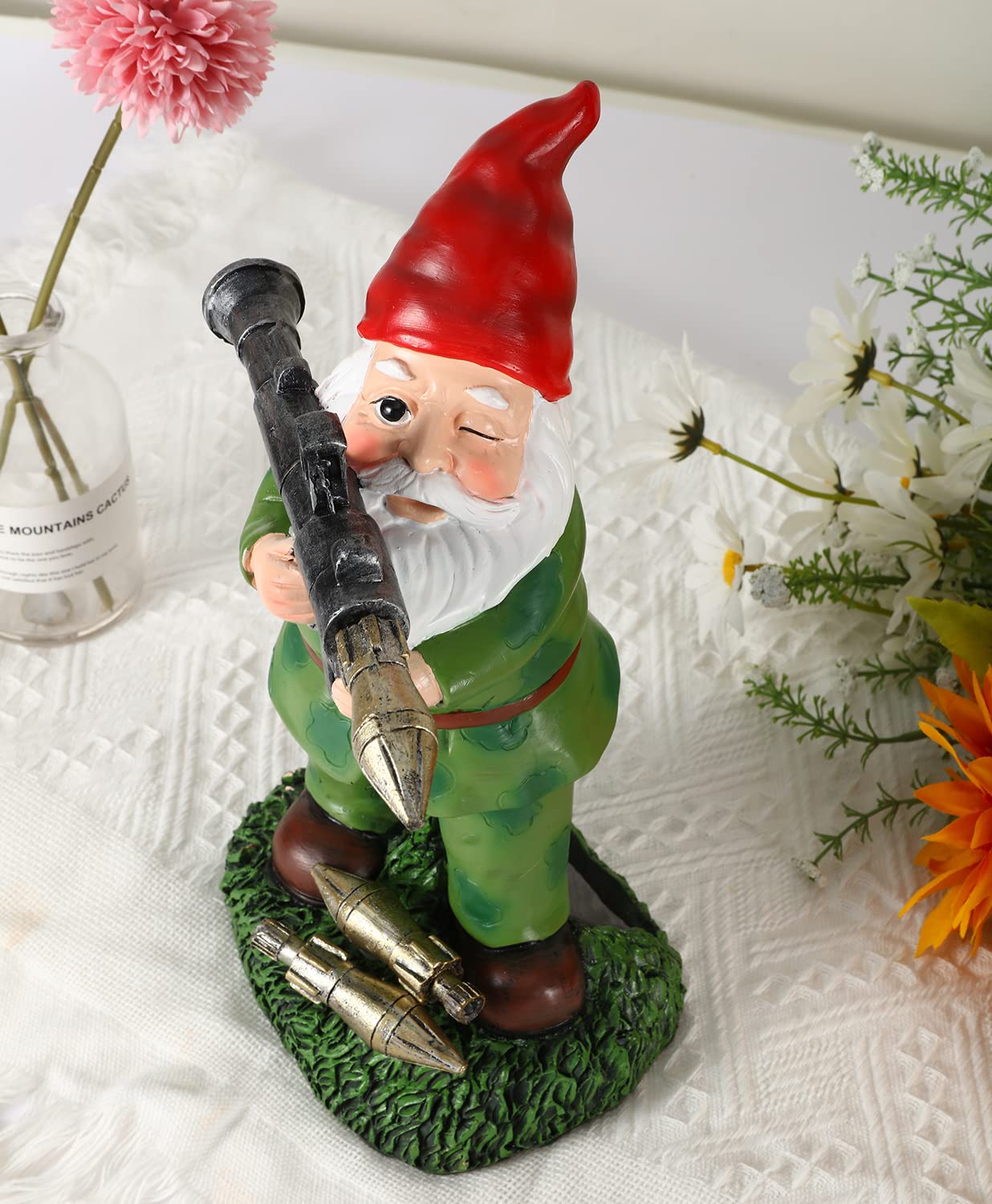 PERFECTOP gnome lifestyle porch display showing decorative curb appeal
