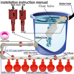 perfsign bucket float valve installed showing automatic refill control for safety